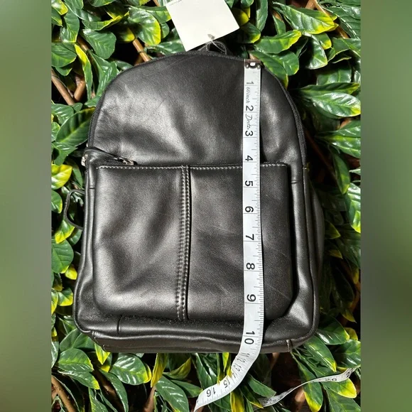 Aurielle Genuine Leather Black Mini Backpack NWT! - Picture 3 of 8